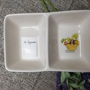 Rae Dunn ceramic  divided trinket tray
